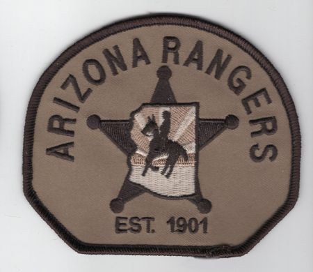 ARIZONA RANGERS TAN DUTY SHOULDER PATCH -SEW ON. NOTE: QUANTITY of 2.